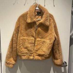 Urban outfitters tan teddy jacket